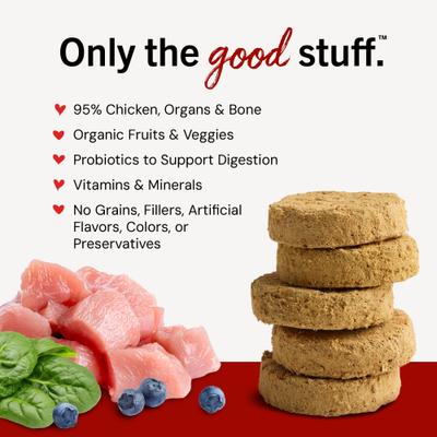 Chewy's Chicken Dinner Patties Freeze-Dried Raw Dog Food, 14-oz bag