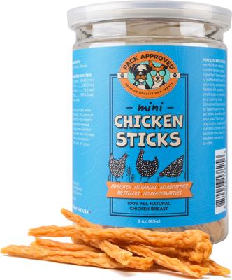 Mini Chicken Sticks Dehydrated Dog Treats, 3-oz