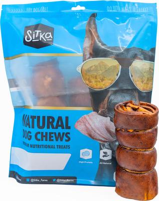 5-6" Beef Cheek Roll Beef Flavored Hard Chew Dog Treats, 4 Count