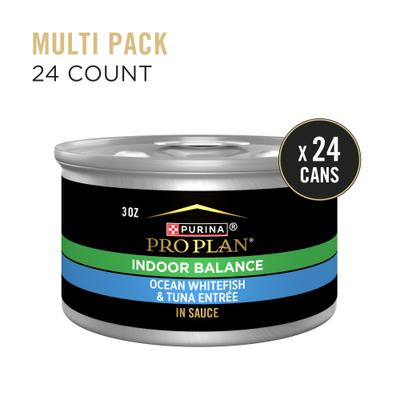 Indoor Grilled Ocean Whitefish & Tuna Entrée Wet Cat Food, 3-oz can, case of 24