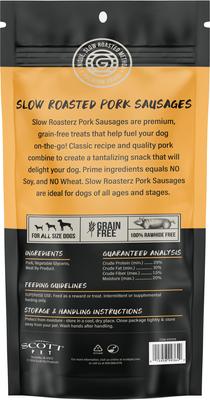 Slow Roasterz 6 Inch Pork Sausages Soft & Chewy Dog Treats, 2 count