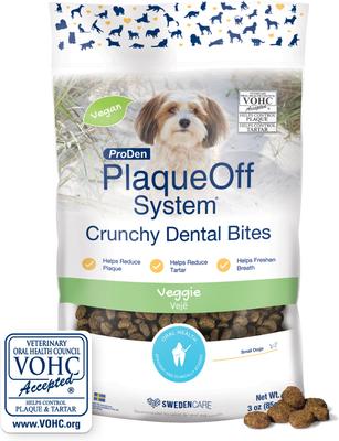 PlaqueOff System Crunchy Dental Bites for Small & Medium Breed Dogs, 3-oz