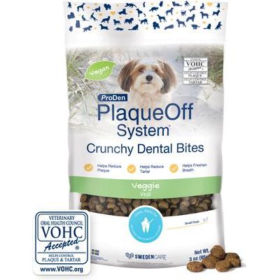 ProDen, PlaqueOff Crunchy Dental Bites for Dogs, A.N ProDen, sabor Vegetal, 85 g.
