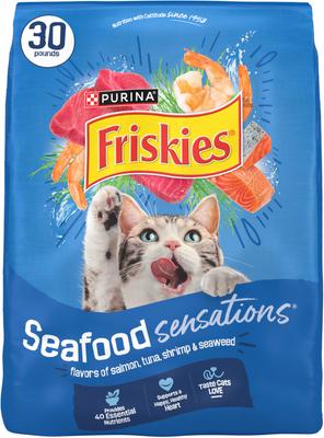 Comida seca para gatos Seafood Sensations, salmón, atún y camarones, bolsa de 30 lb