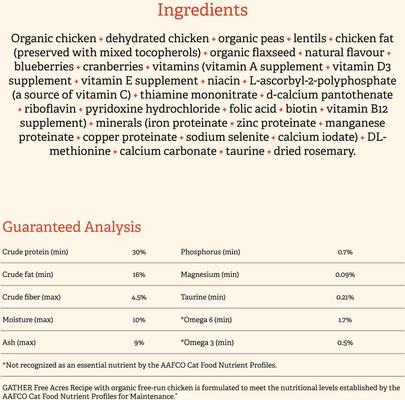 Free Acres Organic Free-Run Chicken Dry Cat Food, 8-lb bag