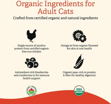 Free Acres Organic Free-Run Chicken Dry Cat Food, 8-lb bag