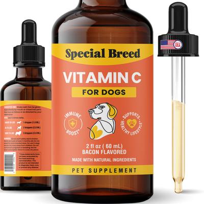 Vitamin C Bacon Flavored Liquid Immune Supplement for Dogs, 8-fl oz bottle