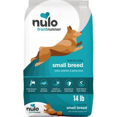 Nulo, Frontrunner Small Breed Ancient Grains, Pavo + Pescado Blanco + Quinoa, Perros de Raza Pequeña, 2.27 / 6.35 kg