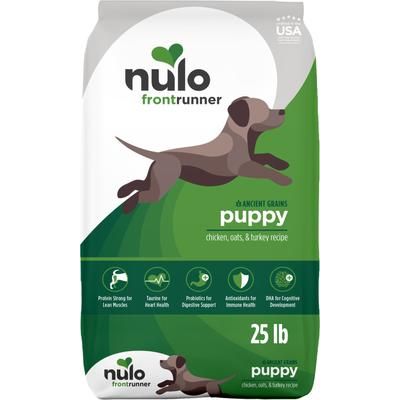 Nulo, Frontrunner Puppy Ancient Grains Chicken, Oats & Turkey, Pollo + Avena + Pavo con DHA y Probióticos, Cachorros, 2.27 / 4.99 / 11.34 kg