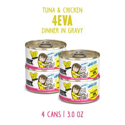 Tuna & Chicken 4-Eva Dinner in Gravy Grain-Free Minced Wet Cat Food, 3-oz can, case of 4