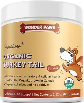 Superhero Organic Turkey Tail Mushroom Powder Supplement for Dogs, 2.12-oz jar