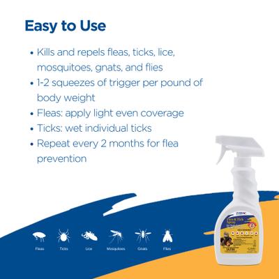 Flea & Tick Spray for Dogs, Cats, Puppies & Kittens, 16-fl oz