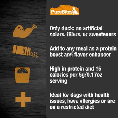 Air Dried Duck Sprinkles Dog Food Topping, 3.5-oz