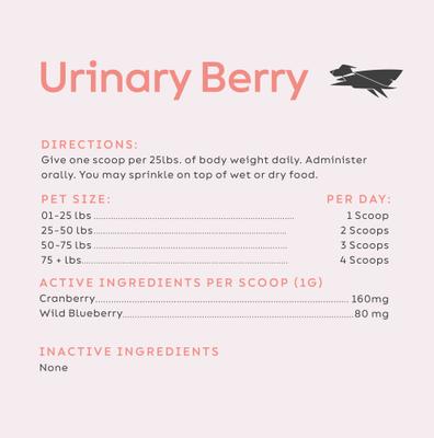 Berry Cranberry & Wild Blueberry Urinary Tract Dog Supplement, 2.64-oz jar