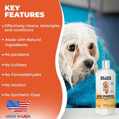 4-in-1 Dog Shampoo, Mango Scent, 16-fl oz bottle