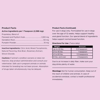 Stop The Scoot Anal Glands Powder Supplement for Dogs, 14-oz jar