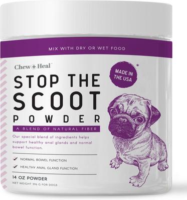 Stop The Scoot Anal Glands Powder Supplement for Dogs, 14-oz jar
