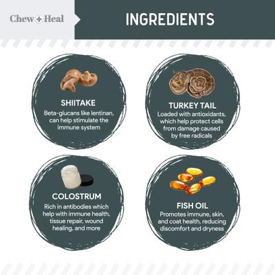 Immune Support Mushroom Complex Soft Chews Supplement for Dogs, 90 count