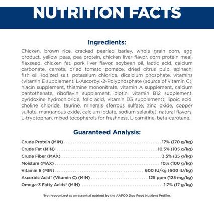 Alimento seco para perros adultos mayores de 7 años con receta de pollo Vitality, bolsa de 12.5 lb