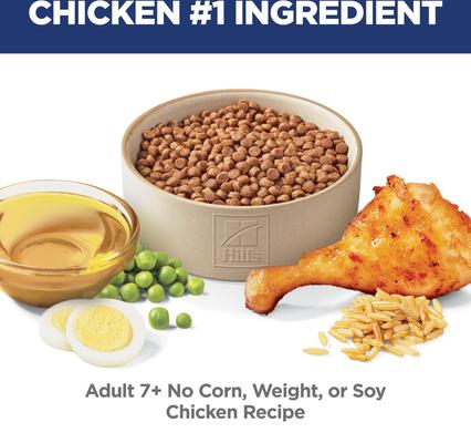 Senior Adult 7+ Chicken & Brown Rice Recipe No Corn, Wheat or Soy Dry Cat Food, 7-lb bag