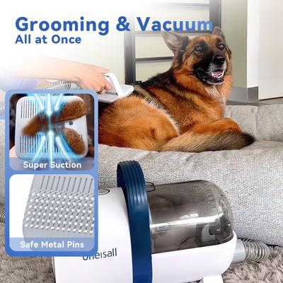LM2 7-in-1 Tool Pet Hair Vacuum & Grooming Kit, 1.5-L