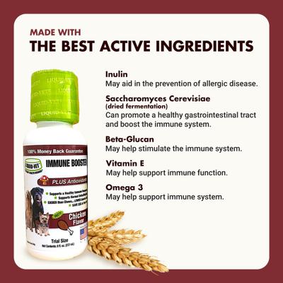 K9 Immune Booster Chicken Flavor Liquid Supplement for Dogs, 8-fl oz bottle, 2 count