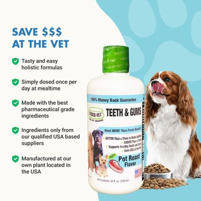 Teeth & Gums Support Pot Roast Flavor Dog Supplement, 32-fl oz bottle