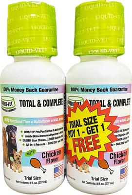 K9 Total & Complete Chicken Flavored Liquid Multi-Supplement for Dogs, 8-fl oz bottle, case of 2