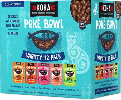 Comida húmeda para gatos Poké Bowl Variety Pack, bolsa de 3 oz, caja de 12