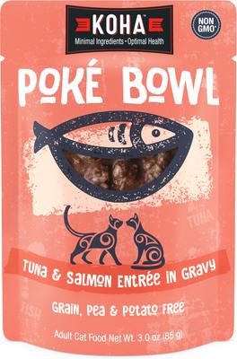 Comida húmeda para gatos Poké Bowl de atún y calabaza en salsa, bolsa de 3 oz, caja de 12