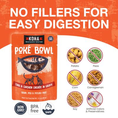 Poké Bowl Tuna & Chicken Entrée in Gravy Wet Cat Food, 3-oz pouch, case of 12