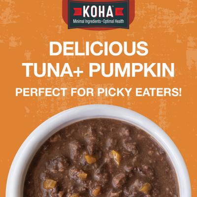 Comida húmeda para gatos Poké Bowl de atún y calabaza en salsa, bolsa de 3 oz, caja de 12