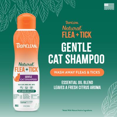 Natural Flea + Tick Gentle Cat Shampoo, 12-fl oz