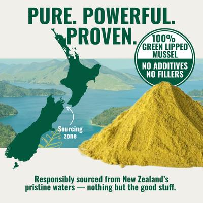 Anti-Inflammatory Green Lipped Mussel Powder Supplement for Dogs, 2.64-oz bag