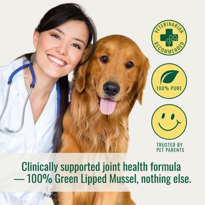 Anti-Inflammatory Green Lipped Mussel Powder Supplement for Dogs, 2.64-oz bag