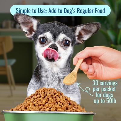 Gut Health 3-in-1 Prebotic Probotic Postbiotic Apple Flavored Powder Supplement for Dogs, 2.1-oz bag