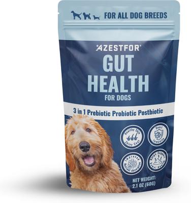 Gut Health 3-in-1 Prebotic Probotic Postbiotic Apple Flavored Powder Supplement for Dogs, 2.1-oz bag