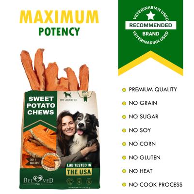 Sweet Potato Chews Grain-Free Jerky Dog Treats, 300-g bag