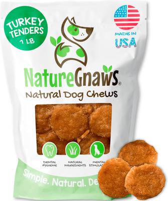 USA Turkey Tenders Natural Dog Chew Treats, 1-lb bag