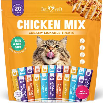 Chicken Mix Multivitamin Creamy Lickable Cat Treats, 20 count