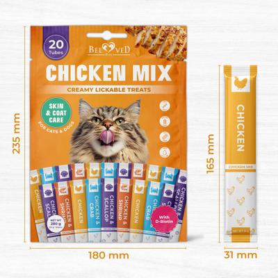 Chicken Mix Multivitamin Creamy Lickable Cat Treats, 20 count