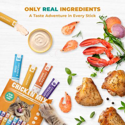 Chicken Mix Multivitamin Creamy Lickable Cat Treats, 20 count