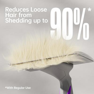 Cepillo deslanador para perros y gatos con diseño de doble filo, grande