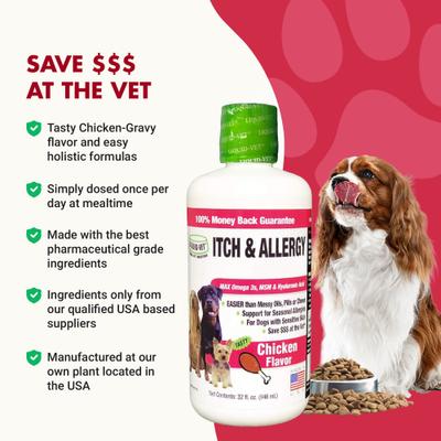 Itch & Allergy Support Chicken Flavor Dog Supplement, 32-fl oz bottle
