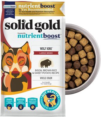 Large Breed Gut Health Real Bison & Brown Rice Whole Grain Dry Dog Food, 22-lb bag