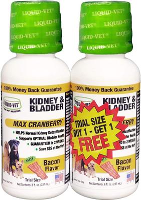 Kidney & Bladder Support Max Cranberry Chicken Flavor Dog Supplement, 8-oz bottle, 2 count