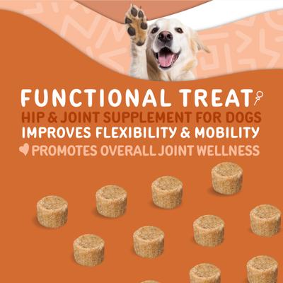 Hip & Joint Turmeric Flavored Chew Supplement for Dogs, 120 count
