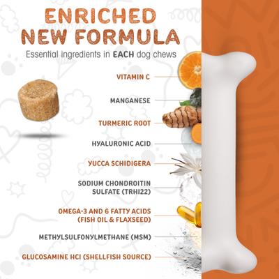 Hip & Joint Turmeric Flavored Chew Supplement for Dogs, 120 count