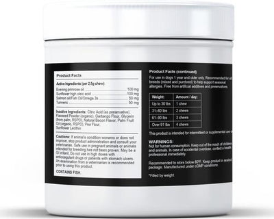 Allergy Bacon Flavored Soft Chew Skin & Coat Supplement for Dogs, 90 count