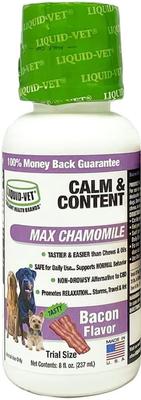 Calm & Content Support Bacon Flavor Liquid Calming Supplement for Dogs, 8-oz bottle, 2 count